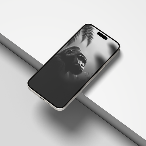 Embrace Primal Elegance: Discover Chaipeau's Western Gorilla Black and White Mobile Wallpapers