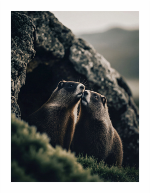 Main image "Alpine Bond" – Marmot Wildlife Fine Art Print