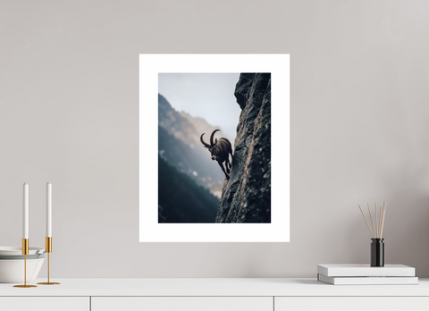 30 x 40 cm, Fine Art Print — Unframed "Vertical Sovereign" – Alpine Ibex Wildlife Fine Art Print
