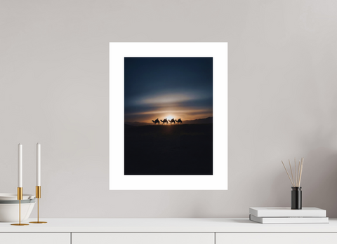 30 x 40 cm, Fine Art Print — Unframed Caravan at Sunset – Cinematic Bedouin Fine Art Print