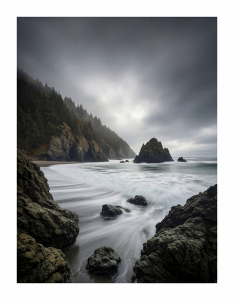 Main image Secret Meridian – Coastal Sea Stack Fine Art Print