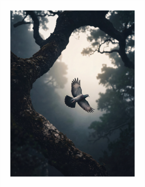 Main image "Relic in Flight" – Laurel Pigeon Wildlife Fine Art Print