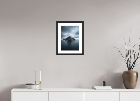 30 x 40 cm, Fine Art Print — Framed "Volcanic Sentinel" – Isolated Sea Stack Fine Art Print