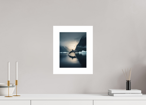 21 x 28 cm, Fine Art Print — Unframed Hourglass Flight – Antarctic Dolphin Wildlife Fine Art Print