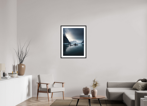 60 x 80 cm, Fine Art Print — Framed Orca Passage – Killer Whale Wildlife Fine Art Print