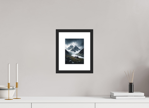 15 x 20 cm, Fine Art Print — Framed "Glacial Solitude" – Moody Alpine Landscape Fine Art Print