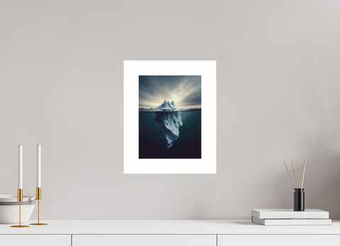 21 x 28 cm, Fine Art Print — Unframed Arctic Sentinel – Minimalist Floating Iceberg Greenland Fine Art Print