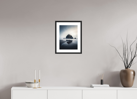 30 x 40 cm, Fine Art Print — Framed Sentinel of the Mist – Pacific Sea Stack Fine Art Print