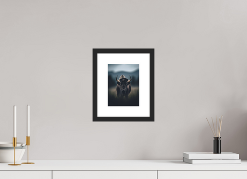 15 x 20 cm, Fine Art Print — Framed "Plains Monarch"– American Bison Wildlife Fine Art Print