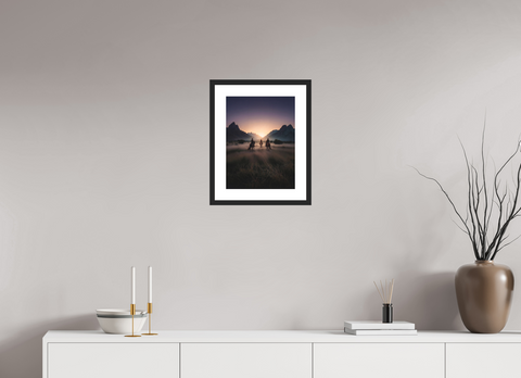 30 x 40 cm, Fine Art Print — Framed "Riders of the Dawn"– Cinematic Western Cowboy Fine Art Print