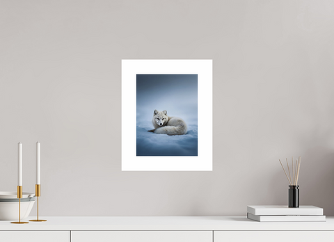 21 x 28 cm, Fine Art Print — Unframed "Winter Respite" – Resting Arctic Fox Fine Art Print