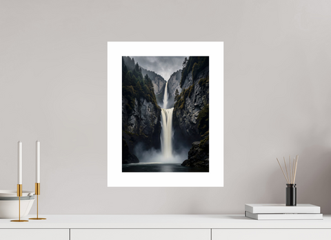 30 x 40 cm, Fine Art Print — Unframed "Cascading Silence" – Long Exposure Alpine Waterfall Fine Art Print