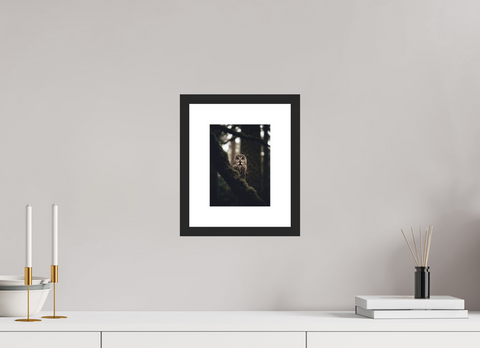 15 x 20 cm, Fine Art Print — Framed Silent Watcher – Great Grey Owl Wildlife Fine Art Print