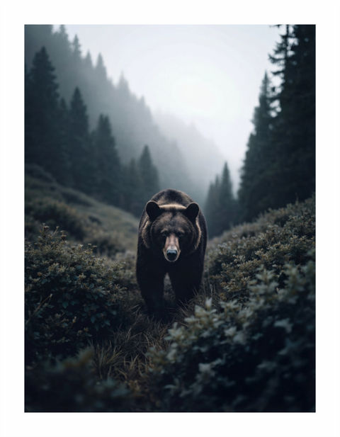 Main image Ghost of the Cascades – Black Bear Wildlife Fine Art Print
