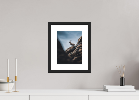 21 x 28 cm, Fine Art Print — Framed Ibex Sentinel – Nubian Ibex Wildlife Fine Art Print