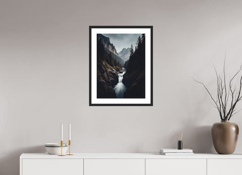 45 x 60 cm, Fine Art Print — Framed "Silken Gorge" – Long Exposure Mountain Landscape Fine Art Print
