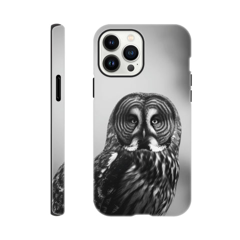 Great Grey Owl — iPhone Case | Black and White - chaipeau
