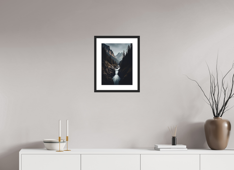 30 x 40 cm, Fine Art Print — Framed "Silken Gorge" – Long Exposure Mountain Landscape Fine Art Print
