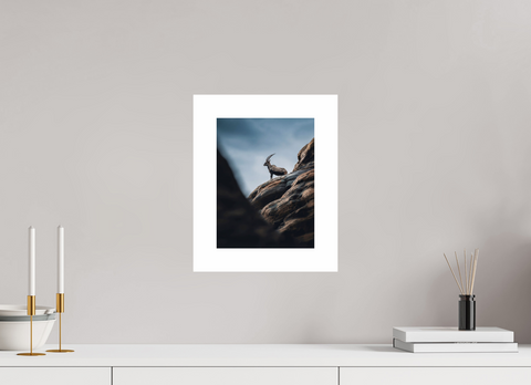 21 x 28 cm, Fine Art Print — Unframed Ibex Sentinel – Nubian Ibex Wildlife Fine Art Print