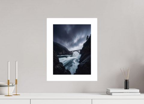 30 x 40 cm, Fine Art Print — Unframed Spanning the Storm – Cinematic Coastal Bridge Fine Art Print