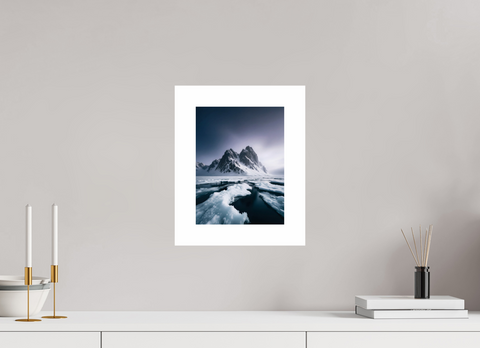 21 x 28 cm, Fine Art Print — Unframed "Primordial Peaks" – Jagged Mountain Seascape Fine Art Print