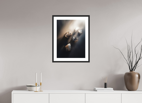 45 x 60 cm, Fine Art Print — Framed Jewels of the Drift – Aerial Ice Abstract Fine Art Print