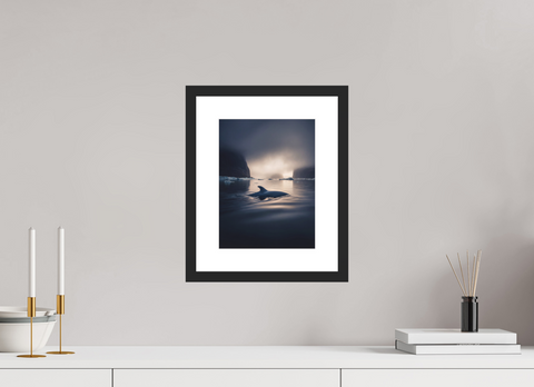21 x 28 cm, Fine Art Print — Framed Minke Breath – Antarctic Whale Surfacing Fine Art Print