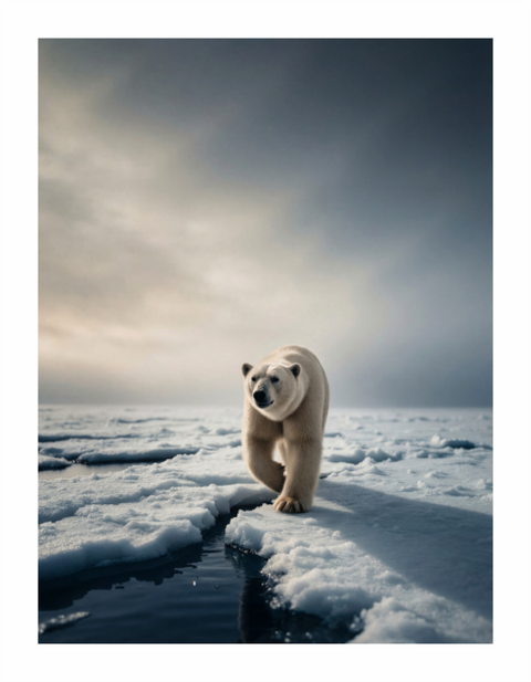 Main image "The Ice Wanderer" – Solitary Polar Bear Fine Art Print