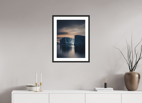 45 x 60 cm, Fine Art Print — Framed Frozen Fortresses – Tabular Iceberg Landscape Fine Art Print