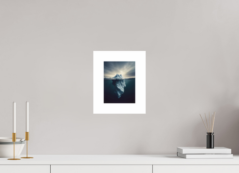 15 x 20 cm, Fine Art Print — Unframed Arctic Sentinel – Minimalist Floating Iceberg Greenland Fine Art Print