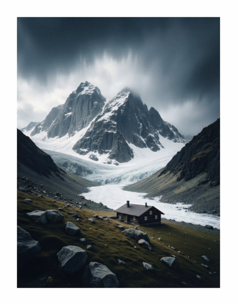 Main image "Glacial Solitude" – Moody Alpine Landscape Fine Art Print