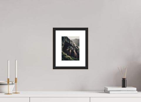 15 x 20 cm, Fine Art Print — Framed "Alpine Bond" – Marmot Wildlife Fine Art Print