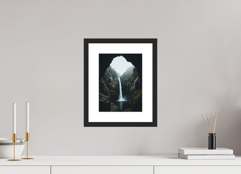 21 x 28 cm, Fine Art Print — Framed "Secret Sanctuary" – Hidden Waterfall Cave Fine Art Print