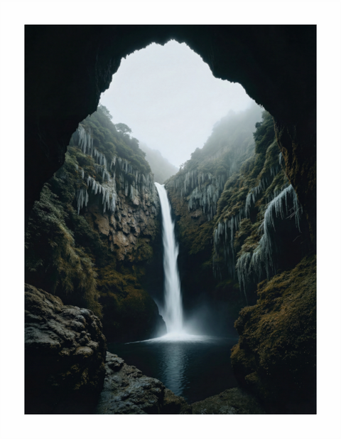 Main image "Secret Sanctuary" – Hidden Waterfall Cave Fine Art Print