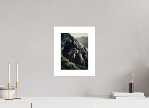21 x 28 cm, Fine Art Print — Unframed "Alpine Bond" – Marmot Wildlife Fine Art Print