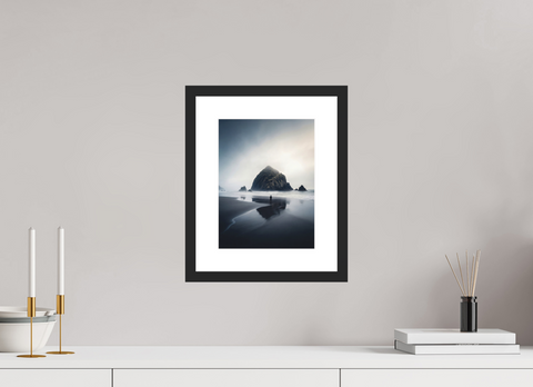 21 x 28 cm, Fine Art Print — Framed Sentinel of the Mist – Pacific Sea Stack Fine Art Print