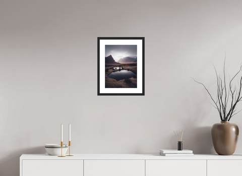 30 x 40 cm, Fine Art Print — Framed Desert Mirror – Wadi Rum Rock Pool Fine Art Print