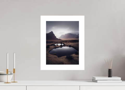 30 x 40 cm, Fine Art Print — Unframed Desert Mirror – Wadi Rum Rock Pool Fine Art Print