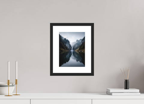 21 x 28 cm, Fine Art Print — Framed "Eternal Mirror" – Symmetrical Alpine Lake Fine Art Print