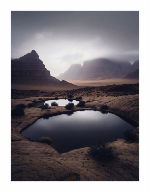 Main image Desert Mirror – Wadi Rum Rock Pool Fine Art Print