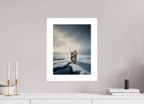 30 x 40 cm, Fine Art Print — Unframed "The Ice Wanderer" – Solitary Polar Bear Fine Art Print