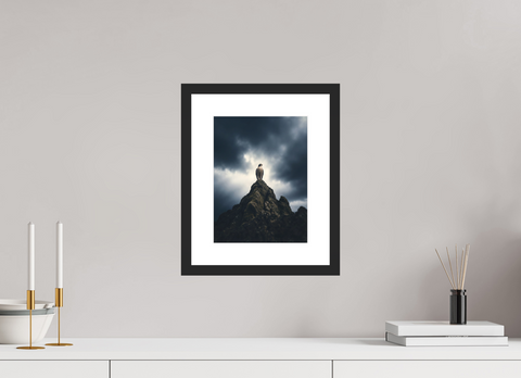 21 x 28 cm, Fine Art Print — Framed "Apex Hunter" – Barbary Falcon Wildlife Fine Art Print