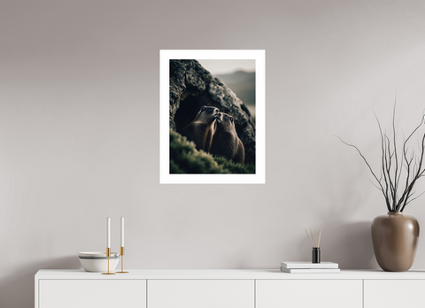 45 x 60 cm, Fine Art Print — Unframed "Alpine Bond" – Marmot Wildlife Fine Art Print
