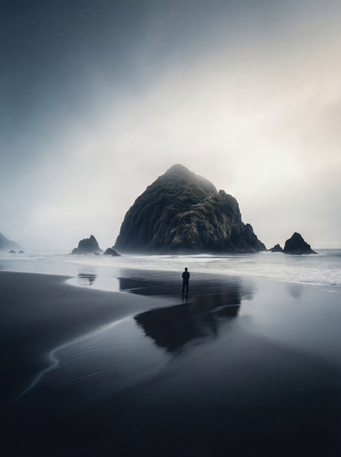 Sentinel of the Mist – Pacific Sea Stack Fine Art Print - chaipeau