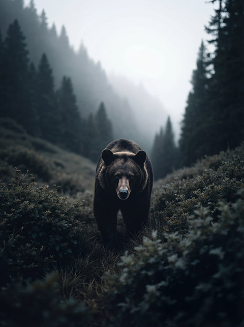 Ghost of the Cascades – Black Bear Wildlife Fine Art Print - chaipeau