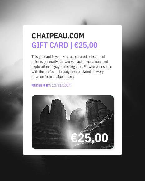 Gift Card for Generative Enthusiasts | Generative Monochrome Fine Art Print - chaipeau