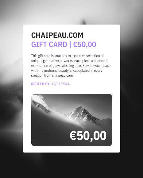 Gift Card for Generative Enthusiasts | Generative Monochrome Fine Art Print - chaipeau