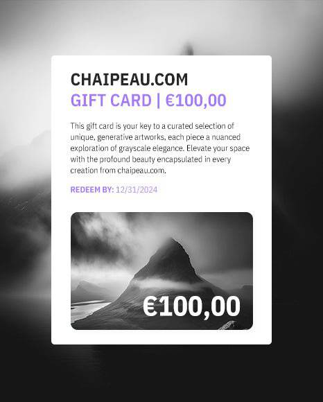 Gift Card for Generative Enthusiasts | Generative Monochrome Fine Art Print - chaipeau
