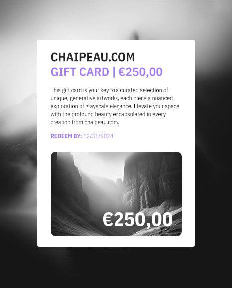 Gift Card for Generative Enthusiasts | Generative Monochrome Fine Art Print - chaipeau