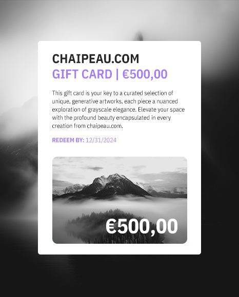 Gift Card for Generative Enthusiasts | Generative Monochrome Fine Art Print - chaipeau
